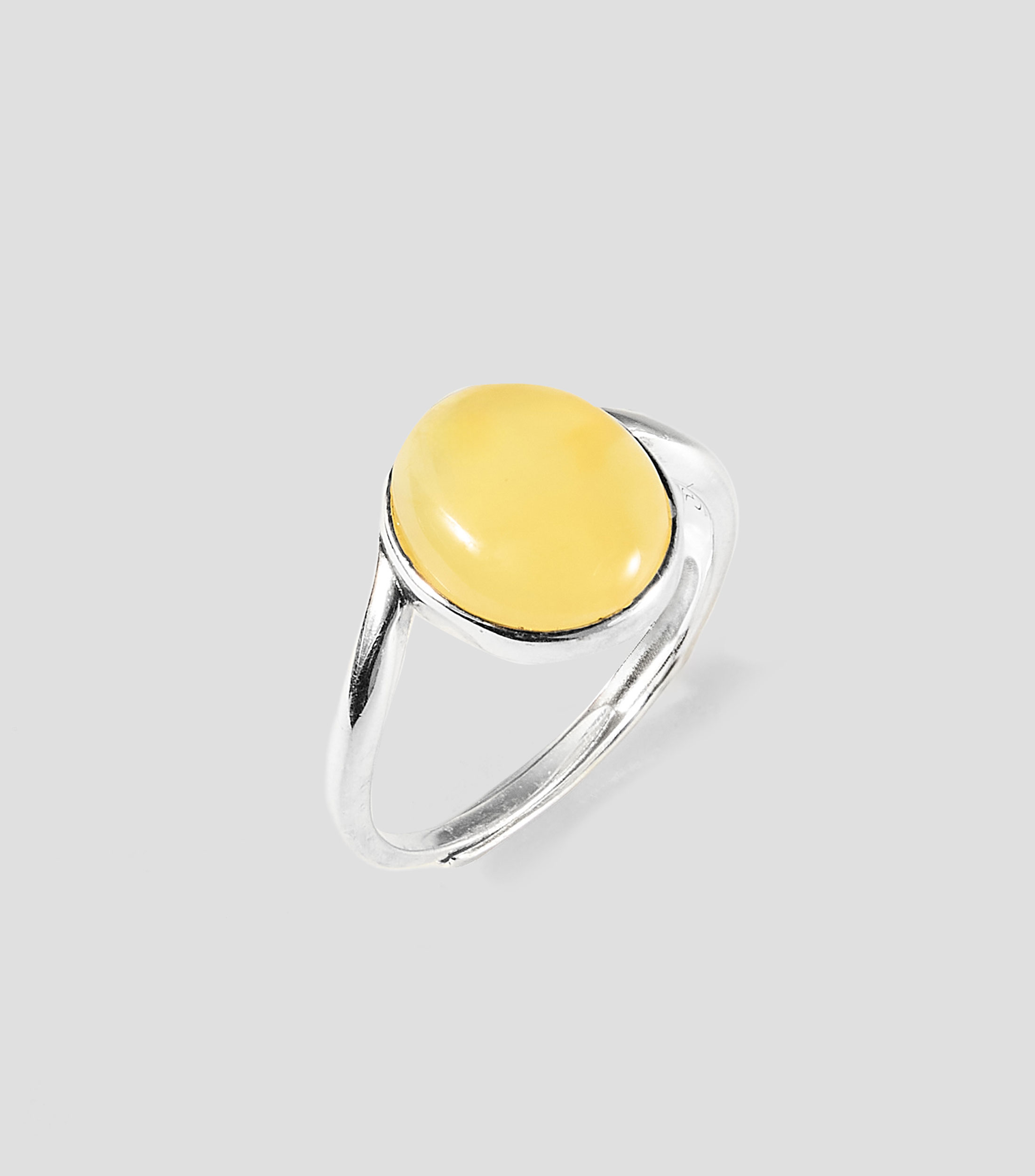 Anillo en Plata .925 con ámbar Mujer
